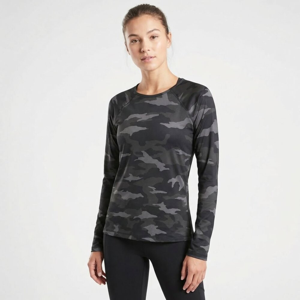 Athleta Camo Long Sleeve Top | Size XL - Picture 1 of 11